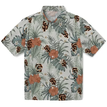 san francisco giants hibiscus designs beige hawaiian shirts best selling