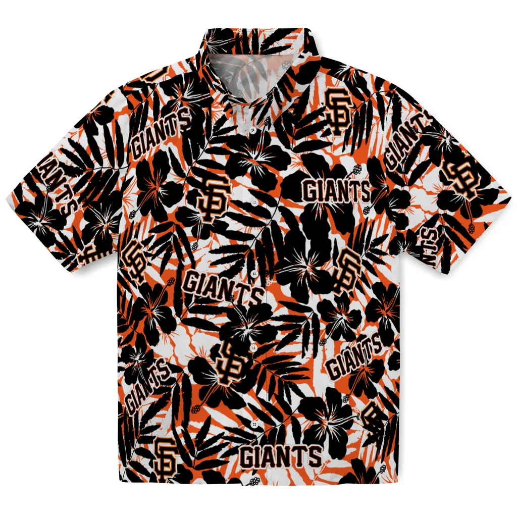 San Francisco Giants Hawaiian Shirt - Hibiscus Overlay san francisco giants hibiscus overlay hawaiian shirts best selling