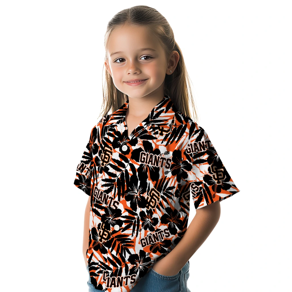 San Francisco Giants Hawaiian Shirt - Hibiscus Overlay san francisco giants hibiscus overlay hawaiian shirts premium grade