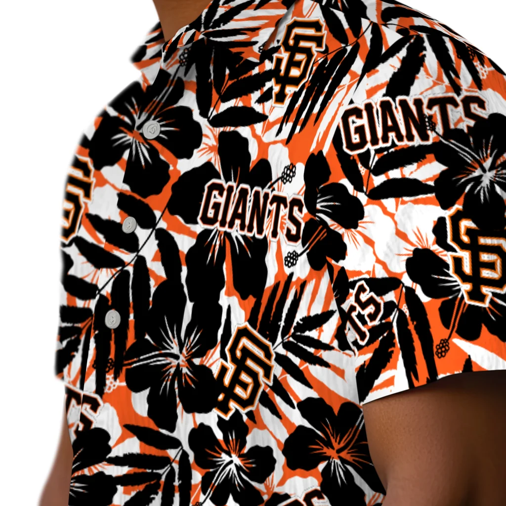 San Francisco Giants Hawaiian Shirt - Hibiscus Overlay san francisco giants hibiscus overlay hawaiian shirts trendy