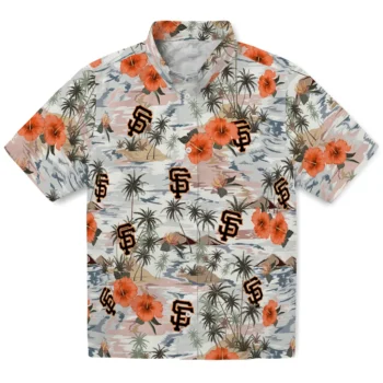 san francisco giants hibiscus seaside white hawaiian shirts best selling