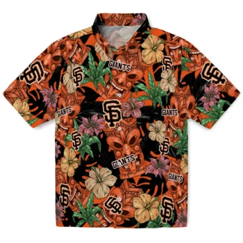 san francisco giants tiki jungle orange hawaiian shirts best selling