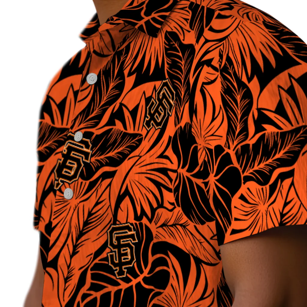 San Francisco Giants Hawaiian Shirt - Monstera Layer san francisco giants monstera layer orange hawaiian shirts trendy