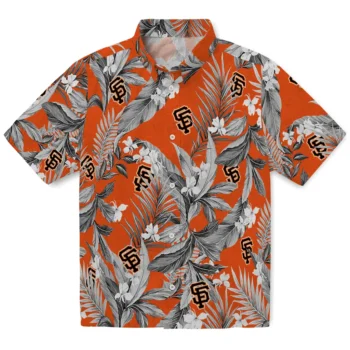 san francisco giants palm leaves orange hawaiian shirts best selling