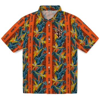 san francisco giants paradise vines orange hawaiian shirts best selling