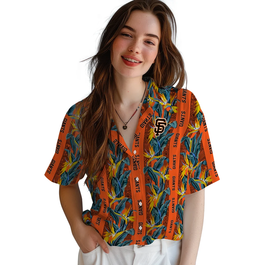 San Francisco Giants Hawaiian Shirt - Paradise Vines san francisco giants paradise vines orange hawaiian shirts latest model