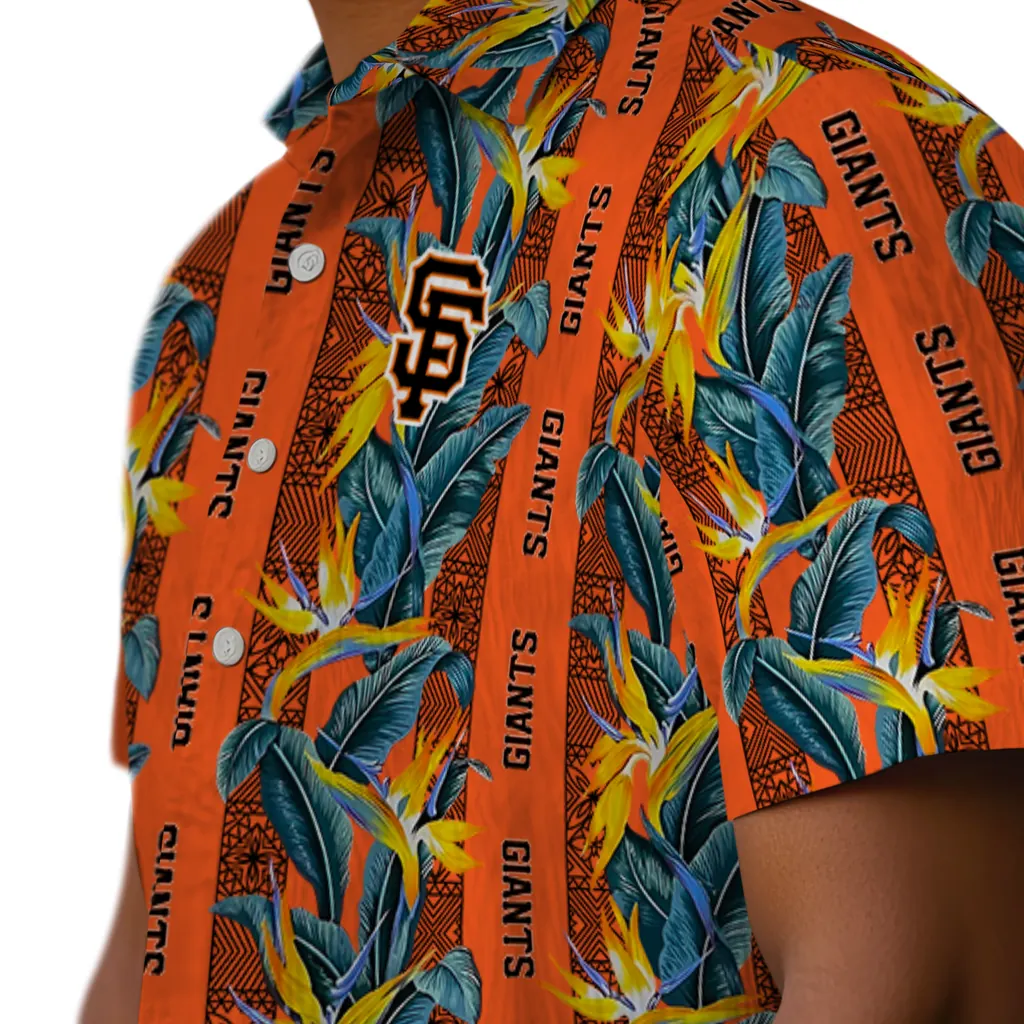 San Francisco Giants Hawaiian Shirt - Paradise Vines san francisco giants paradise vines orange hawaiian shirts trendy
