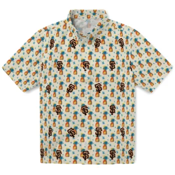 san francisco giants pineapple delight beige hawaiian shirts best selling