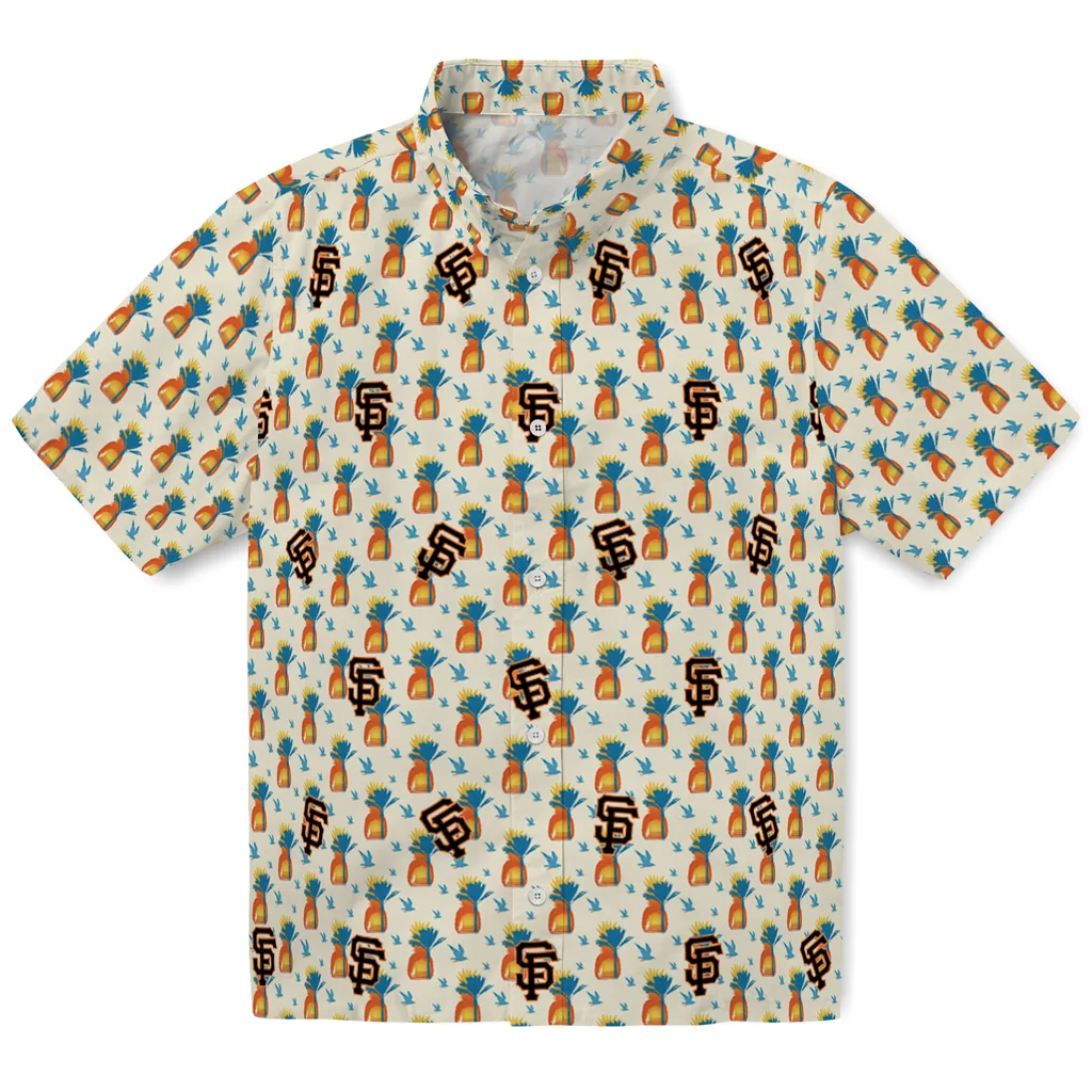 San Francisco Giants Hawaiian Shirt - Pineapple Delight san francisco giants pineapple delight beige hawaiian shirts best selling