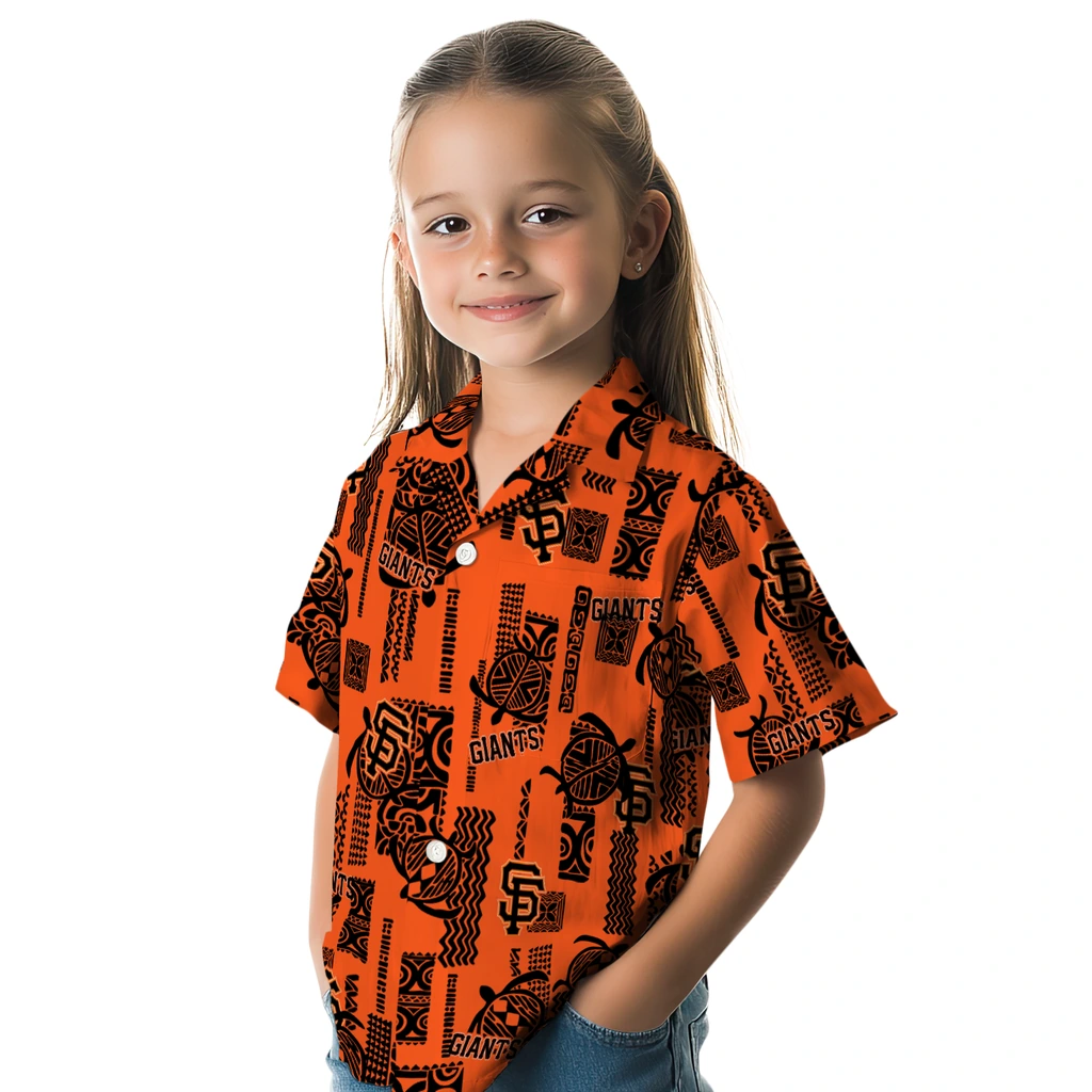San Francisco Giants Hawaiian Shirt - Turtle Lines san francisco giants turtle lines orange hawaiian shirts premium grade