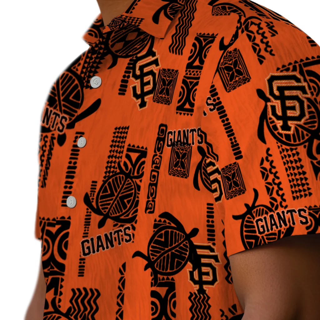 San Francisco Giants Hawaiian Shirt - Turtle Lines san francisco giants turtle lines orange hawaiian shirts trendy