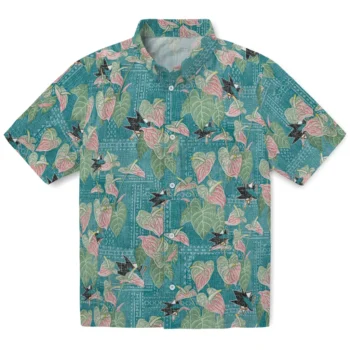 san jose sharks anthurium overlay teal hawaiian shirts best selling