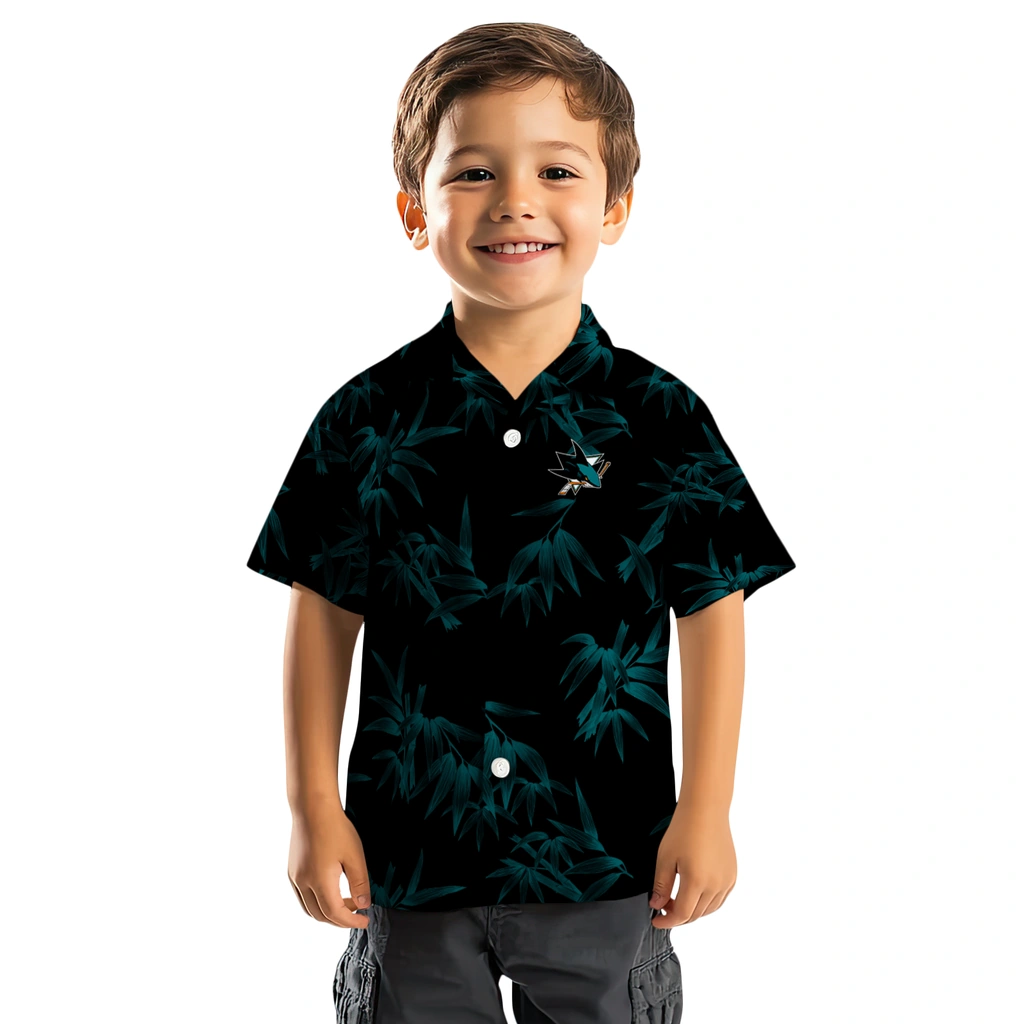 San Jose Sharks Hawaiian Shirt - Bamboo Branches san jose sharks bamboo branches teal black hawaiian shirts top rated