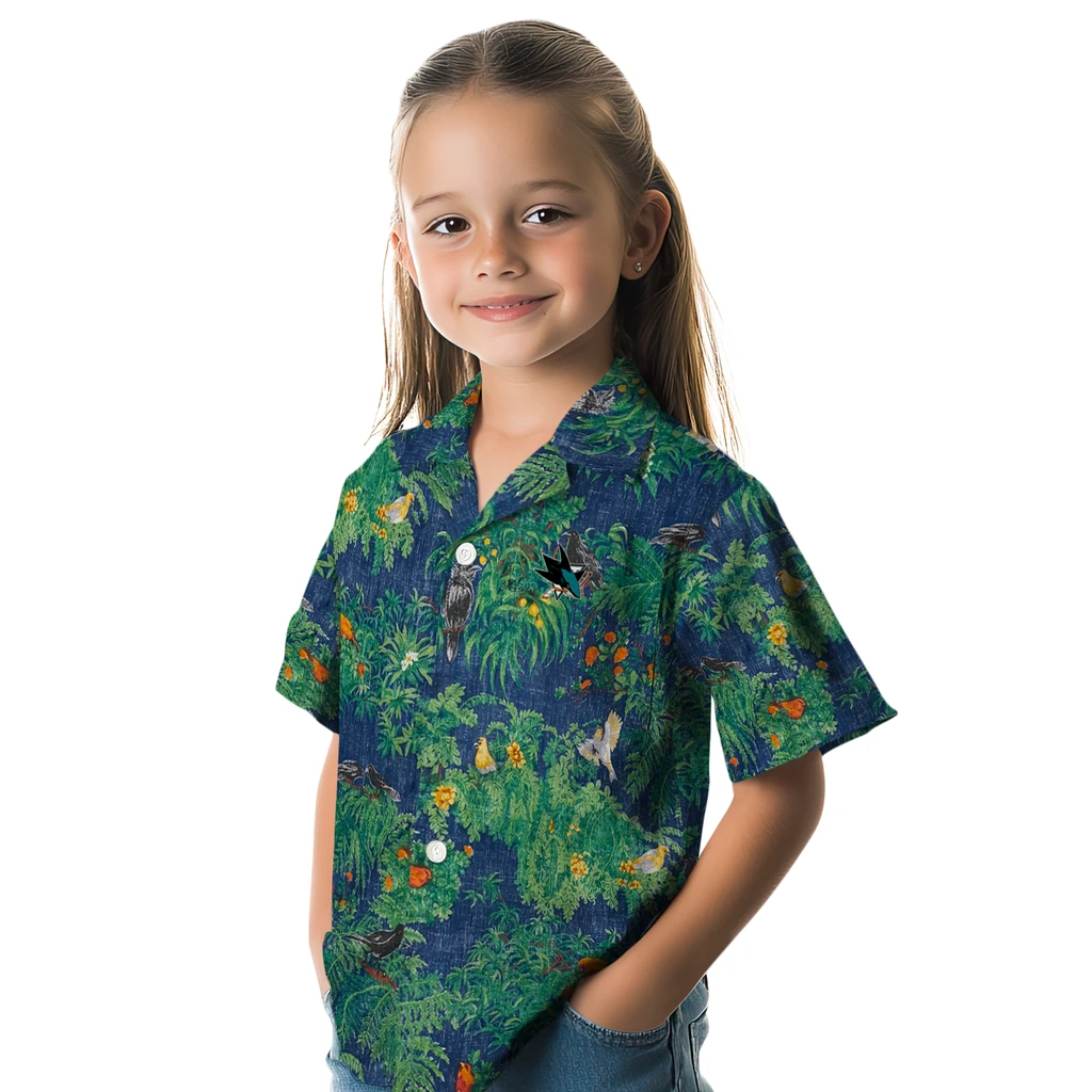 San Jose Sharks Hawaiian Shirt - Bird Canopy san jose sharks bird canopy green hawaiian shirts premium grade