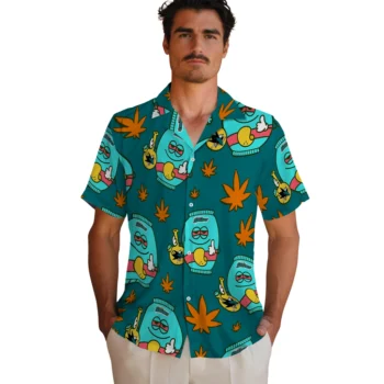 san jose sharks bong smile teal hawaiian shirts fashion forward