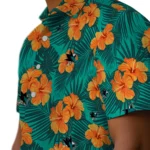 San Jose Sharks Hawaiian Shirt – Hibiscus and Palm Leaves