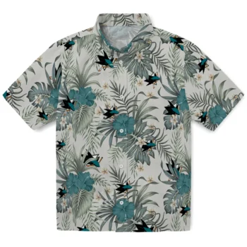 san jose sharks hibiscus designs beige hawaiian shirts best selling