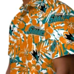 San Jose Sharks Hawaiian Shirt – Hibiscus Overlay