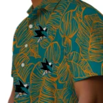 San Jose Sharks Hawaiian Shirt – Leaf Outline