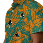 San Jose Sharks Hawaiian Shirt – Monstera Layer