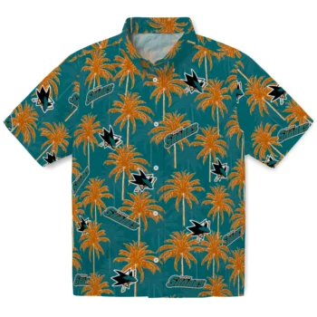 san jose sharks palm grove teal hawaiian shirts best selling