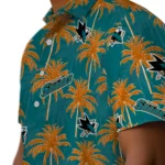 San Jose Sharks Hawaiian Shirt – Palm Tree Motif