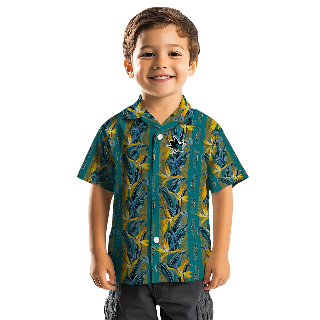 San Jose Sharks Hawaiian Shirt - Paradise Vines san jose sharks paradise vines teal hawaiian shirts top rated