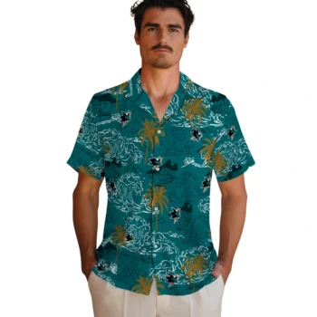 san jose sharks wave palm teal hawaiian shirts fashion forward