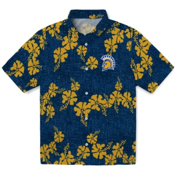 san jose state spartans hibiscus petals blue hawaiian shirts best selling