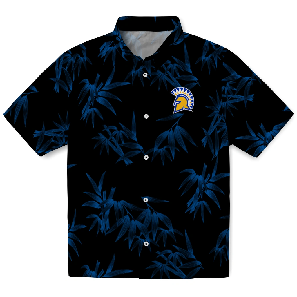 San Jose State Spartans Hawaiian Shirt - Bamboo Branches san jose state spartans bamboo branches blue black hawaiian shirts best selling