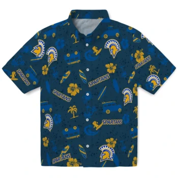 san jose state spartans beach vibe navy hawaiian shirts best selling