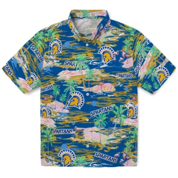 san jose state spartans flamingo retreat blue hawaiian shirts best selling