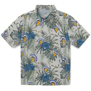 san jose state spartans hibiscus designs beige hawaiian shirts best selling