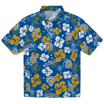 san jose state spartans hibiscus bloom blue hawaiian shirts best selling