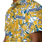 San Jose State Spartans Hawaiian Shirt – Hibiscus Overlay