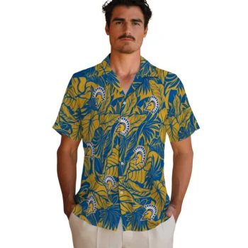 san jose state spartans monstera layer blue hawaiian shirts fashion forward