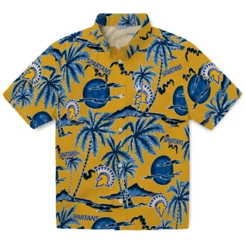 san jose state spartans palm sunset hawaiian shirts best selling
