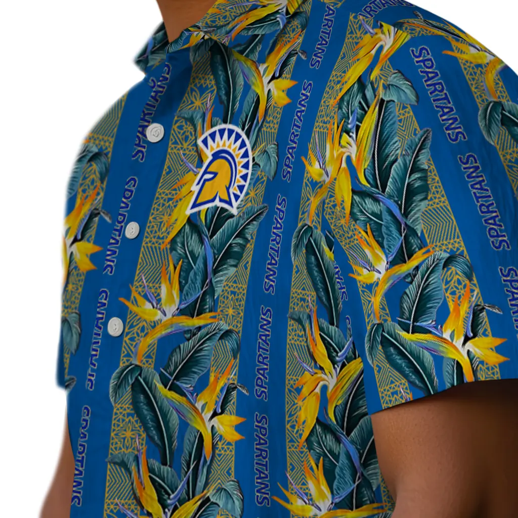 San Jose State Spartans Hawaiian Shirt - Paradise Vines san jose state spartans paradise vines blue hawaiian shirts trendy