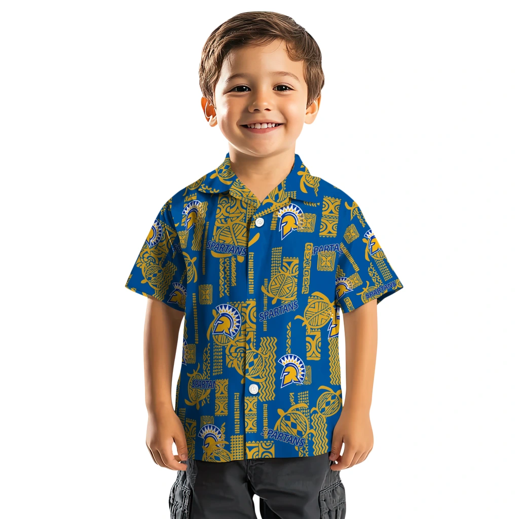 San Jose State Spartans Hawaiian Shirt - Turtle Lines san jose state spartans turtle lines blue hawaiian shirts top rated
