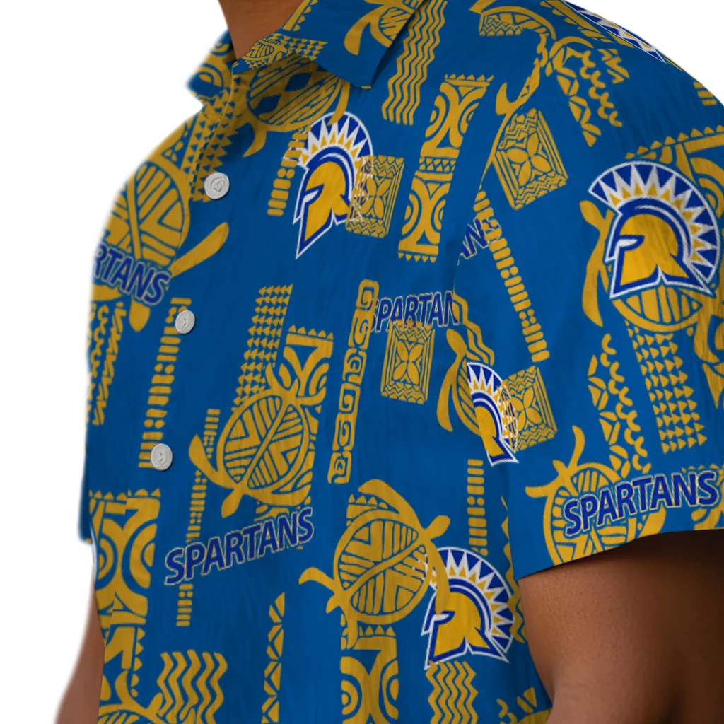 San Jose State Spartans Hawaiian Shirt - Turtle Lines san jose state spartans turtle lines blue hawaiian shirts trendy