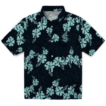 seattle kraken hibiscus petals blue hawaiian shirts best selling