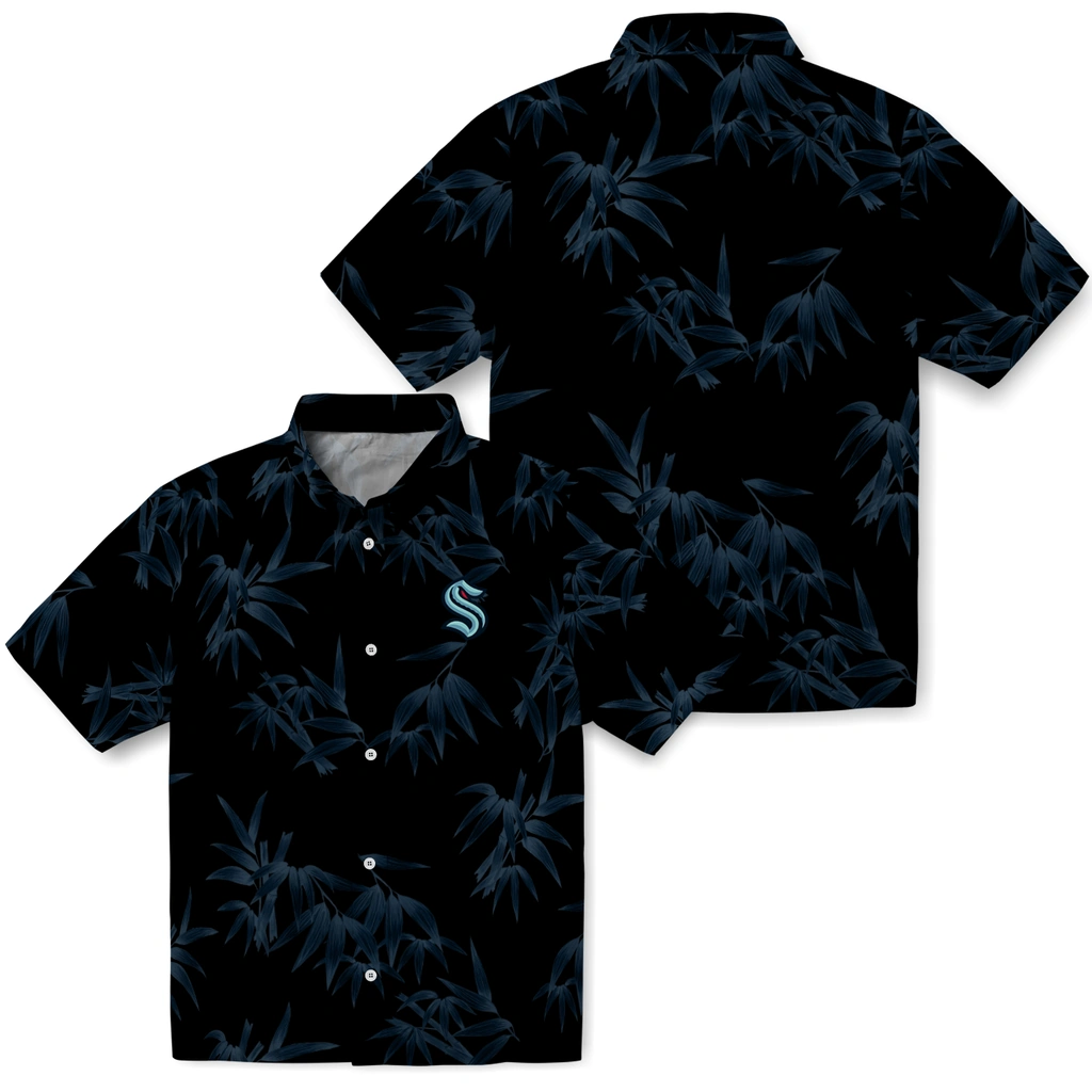 Seattle Kraken Hawaiian Shirt - Bamboo Branches seattle kraken bamboo branches blue black hawaiian shirts high quality