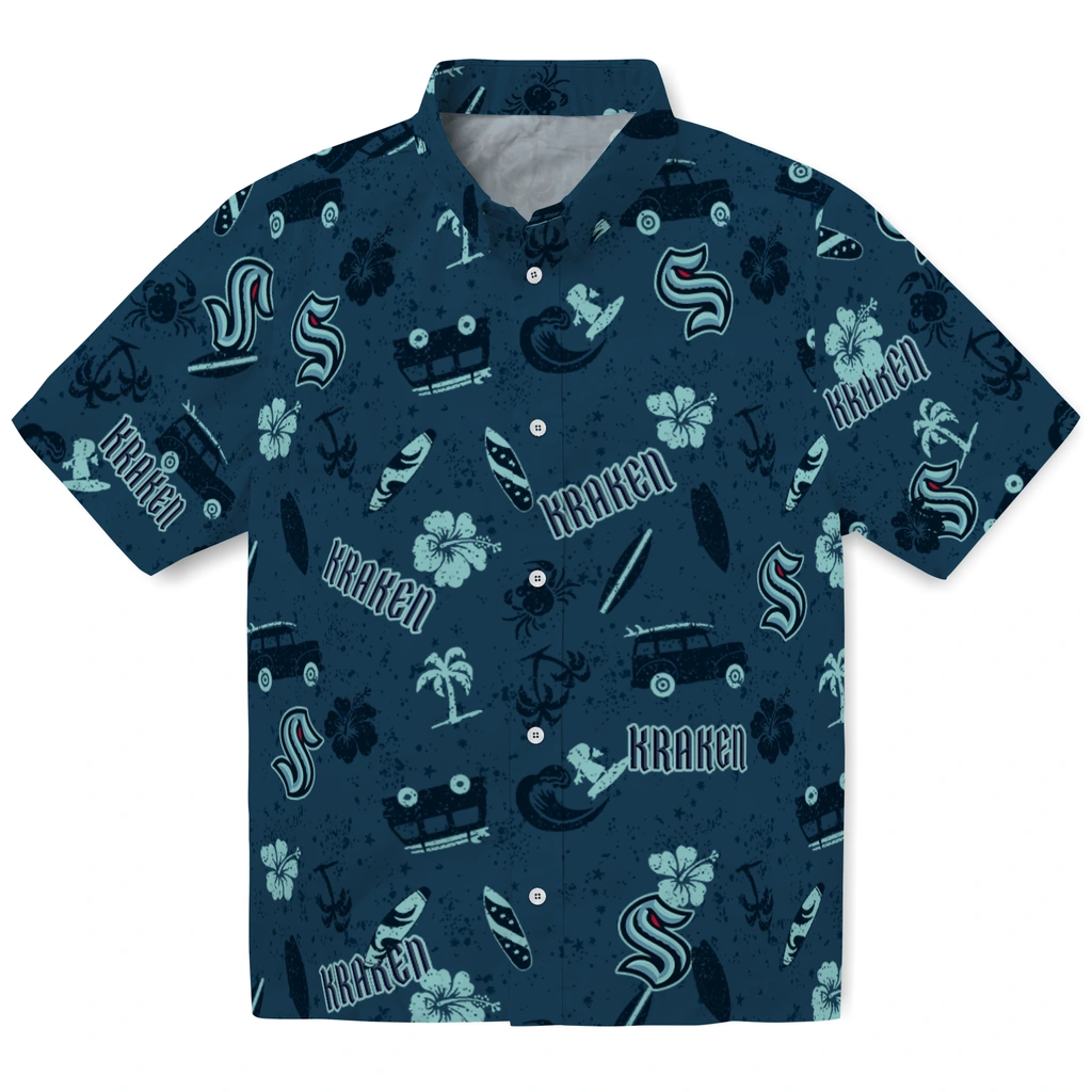 Seattle Kraken Hawaiian Shirt - Beach Vibe seattle kraken beach vibe navy hawaiian shirts best selling