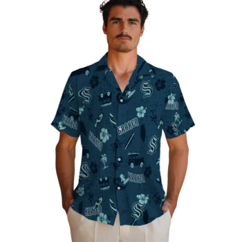 seattle kraken beach vibe navy hawaiian shirts fashion forward