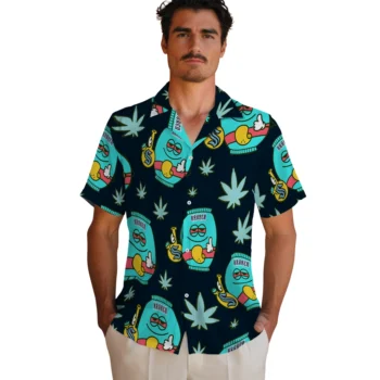 seattle kraken bong smile blue hawaiian shirts fashion forward