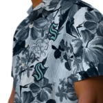 Seattle Kraken Hawaiian Shirt – Hibiscus Arrangement
