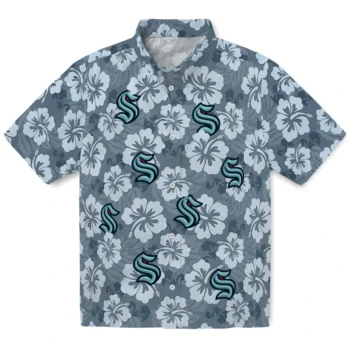 seattle kraken hibiscus cluster blue hawaiian shirts best selling