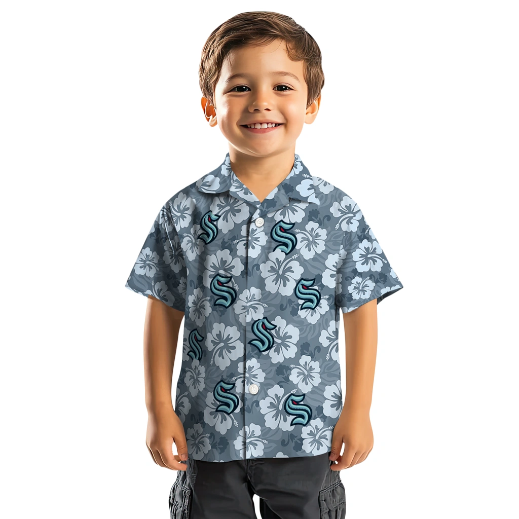 Seattle Kraken Hawaiian Shirt - Hibiscus Cluster seattle kraken hibiscus cluster blue hawaiian shirts top rated