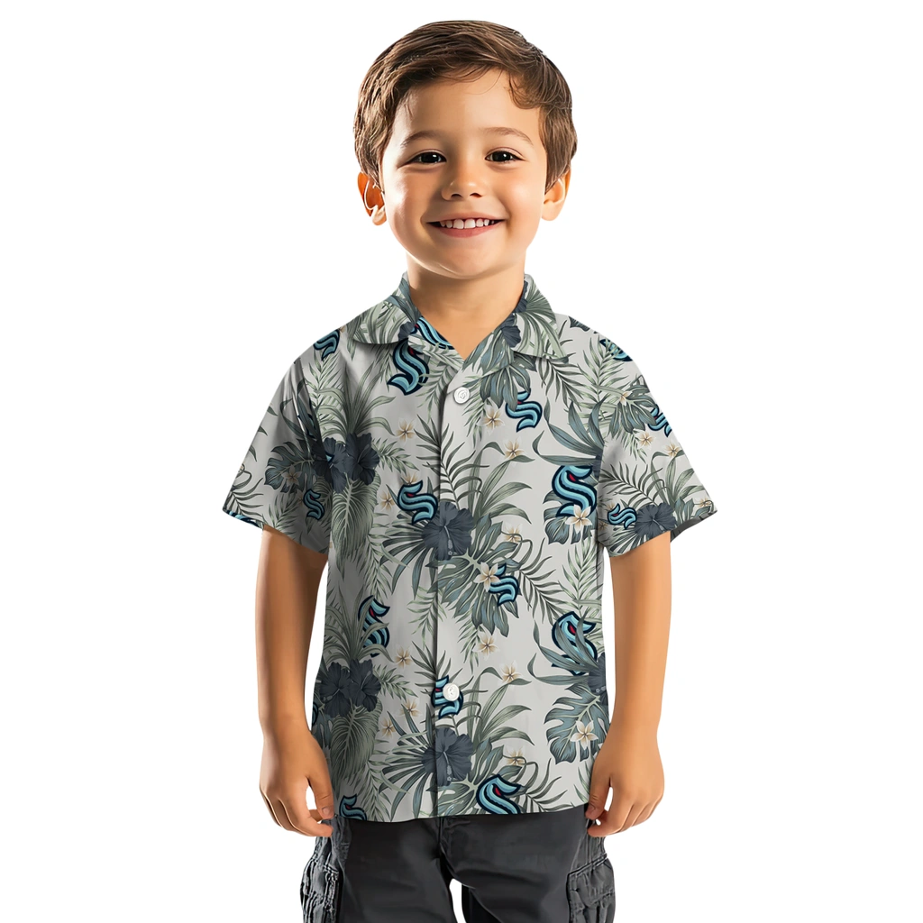 Seattle Kraken Hawaiian Shirt - Hibiscus Designs seattle kraken hibiscus designs beige hawaiian shirts top rated