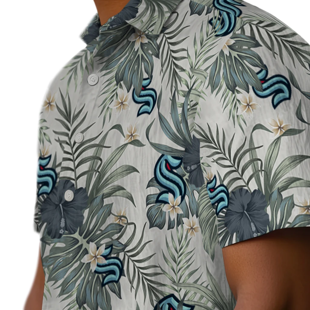 Seattle Kraken Hawaiian Shirt - Hibiscus Designs seattle kraken hibiscus designs beige hawaiian shirts trendy